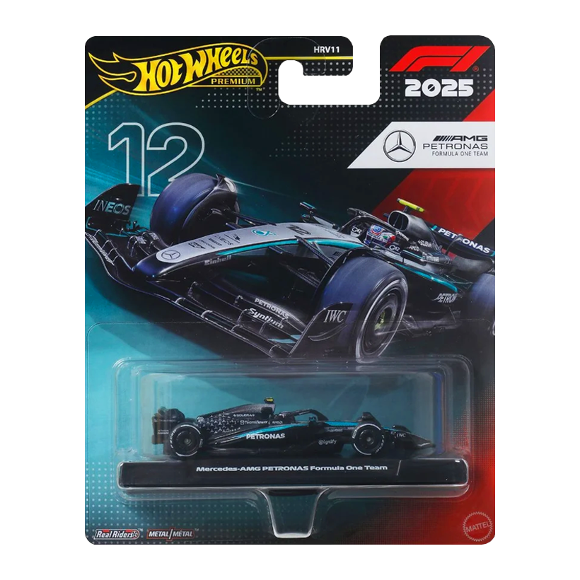 Машинка Premium Hot Wheels Mercedes-AMG PETRONAS Formula One Team (#12 Kimi Antonelli) 1:64 JKD92 Black - Retromagaz