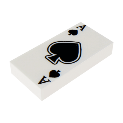 Плитка Lego Декоративная Groove with Playing Card Ace of Spades Pattern 1 x 2 3069bpb0337 6087969 White Б/У - Retromagaz