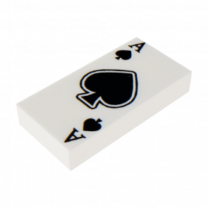 Плитка Lego Groove with Playing Card Ace of Spades Pattern Декоративная 1 x 2 3069bpb0337 6087969 White Б/У - Retromagaz