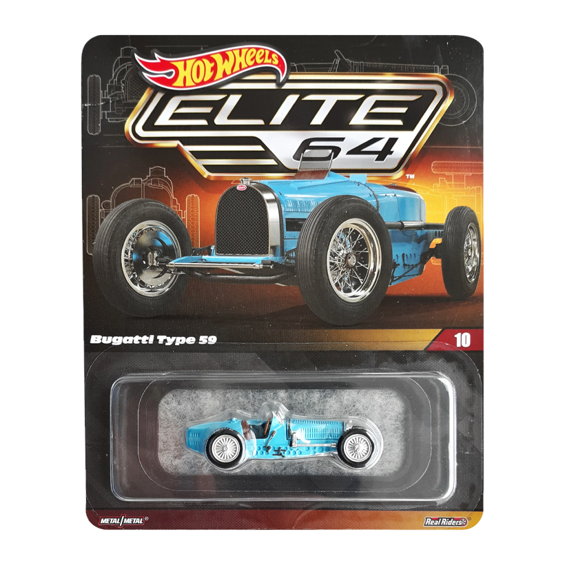 Машинка Premium Hot Wheels Bugatti Type 59 Elite 64 1:64 HNJ62 Blue - Retromagaz