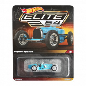 Машинка Premium Hot Wheels Bugatti Type 59 Elite 64 1:64 HNJ62 Blue - Retromagaz