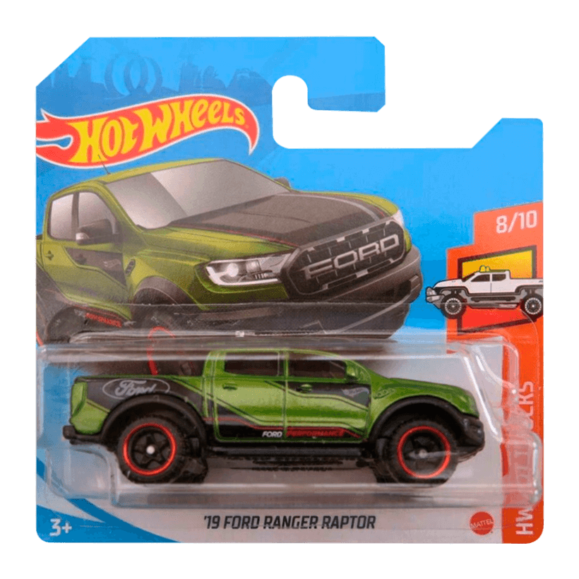 Машинка Базова Hot Wheels '19 Ford Ranger Raptor Hot Trucks 1:64 GRY96 Green - Retromagaz