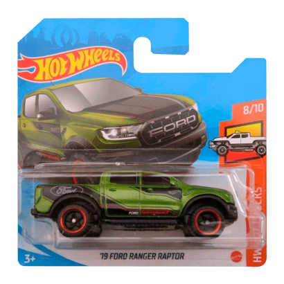 Машинка Базова Hot Wheels '19 Ford Ranger Raptor Hot Trucks 1:64 GRY96 Green - Retromagaz