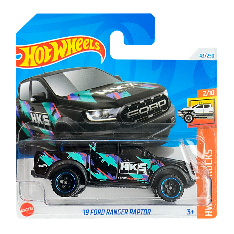 Машинка Базова Hot Wheels '19 Ford Ranger Raptor HKS Hot Trucks 1:64 HTC29 Black - Retromagaz
