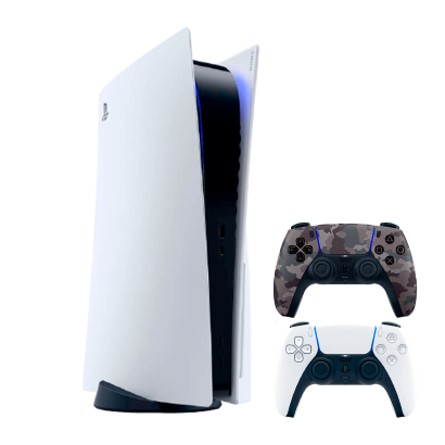 Набір Консоль Sony PlayStation 5 Blu-ray 825GB White Новий  + Геймпад Бездротовий DualSense Grey Camouflage - Retromagaz