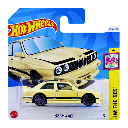 Машинка Базова Hot Wheels '92 BMW M3 The `90S 1:64 HTB06 Yellow - Retromagaz