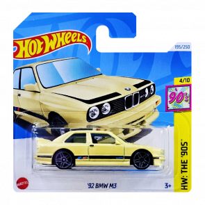 Машинка Базова Hot Wheels '92 BMW M3 The `90S 1:64 HTB06 Yellow - Retromagaz