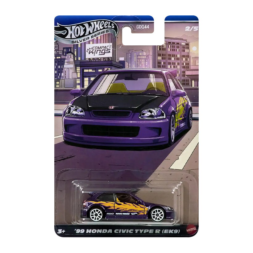 Тематична Машинка Hot Wheels 99 Honda Civic Type R (EK9) Compact Kings 1:64 JKX57 Purple - Retromagaz