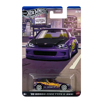 Тематична Машинка Hot Wheels 99 Honda Civic Type R (EK9) Compact Kings 1:64 JKX57 Purple - Retromagaz