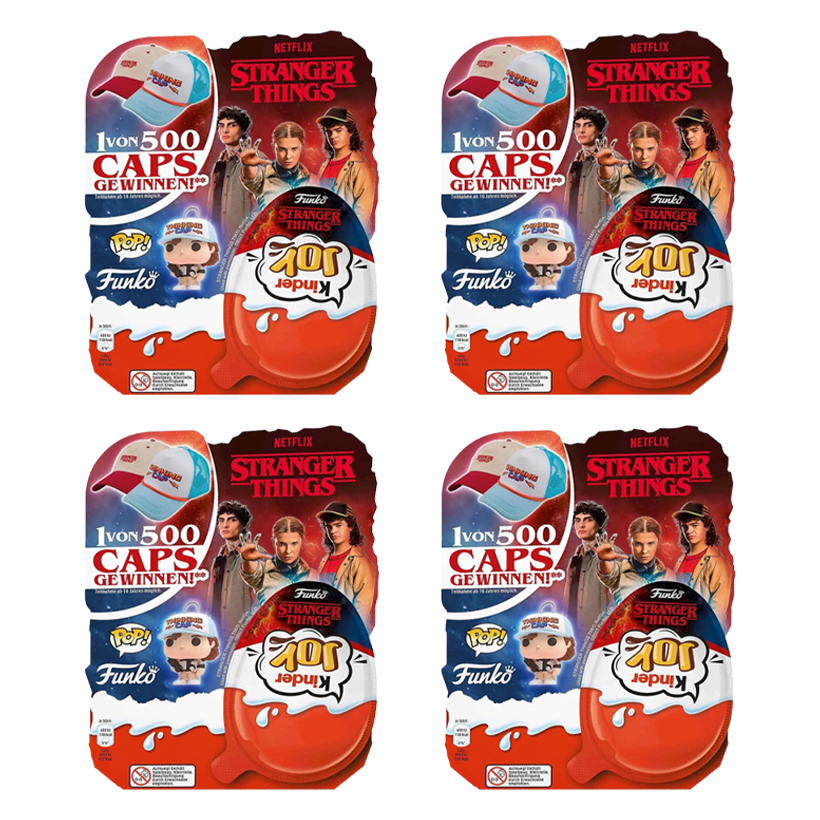 Набір Шоколадне Яйце 4шт Kinder Joy Бокс Funko Pop Stranger Things 4 Яйця 80g - Retromagaz