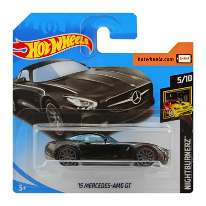 Машинка Базова Hot Wheels '15 Mercedes-AMG GT Nightburnerz 1:64 FJX68 Black - Retromagaz