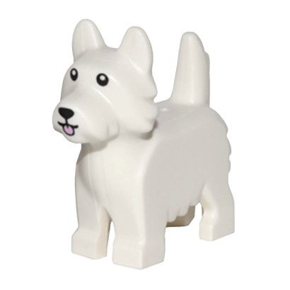 Фигурка Lego Dog Terrier with Black Eyes and Nose Pink Tongue Pattern Animals Земля 26078pb001 1 6160293 White Б/У - Retromagaz