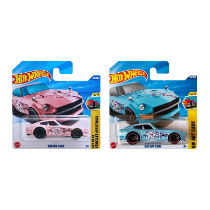 Набор Машинка Базовая Hot Wheels Datsun 240Z Art Cars 1:64 JJB80 Blue  + Pink Набор Машинка Базовая Hot Wheels Datsun 240Z Art Cars 1:64 JJB80 Blue  + Pink - Retromagaz