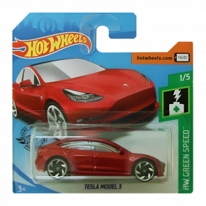 Машинка Базовая Hot Wheels Tesla Model 3 Green Speed 1:64 FYD88 Red