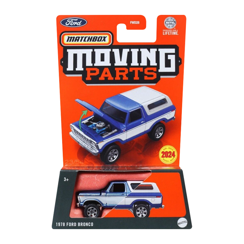 Тематическая Машинка Matchbox 1978 Ford Bronco Moving Parts 1:64 FWD28/HVM87 White - Retromagaz