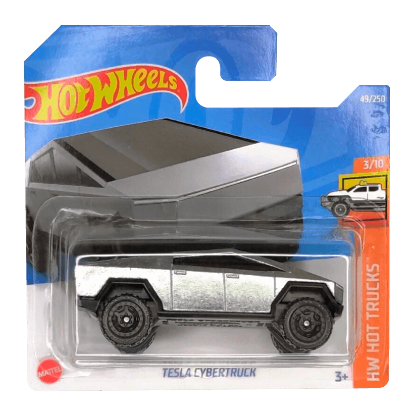 Машинка Базовая Hot Wheels Tesla Cybertruck Hot Trucks 1:64 HCV57 Silver - Retromagaz