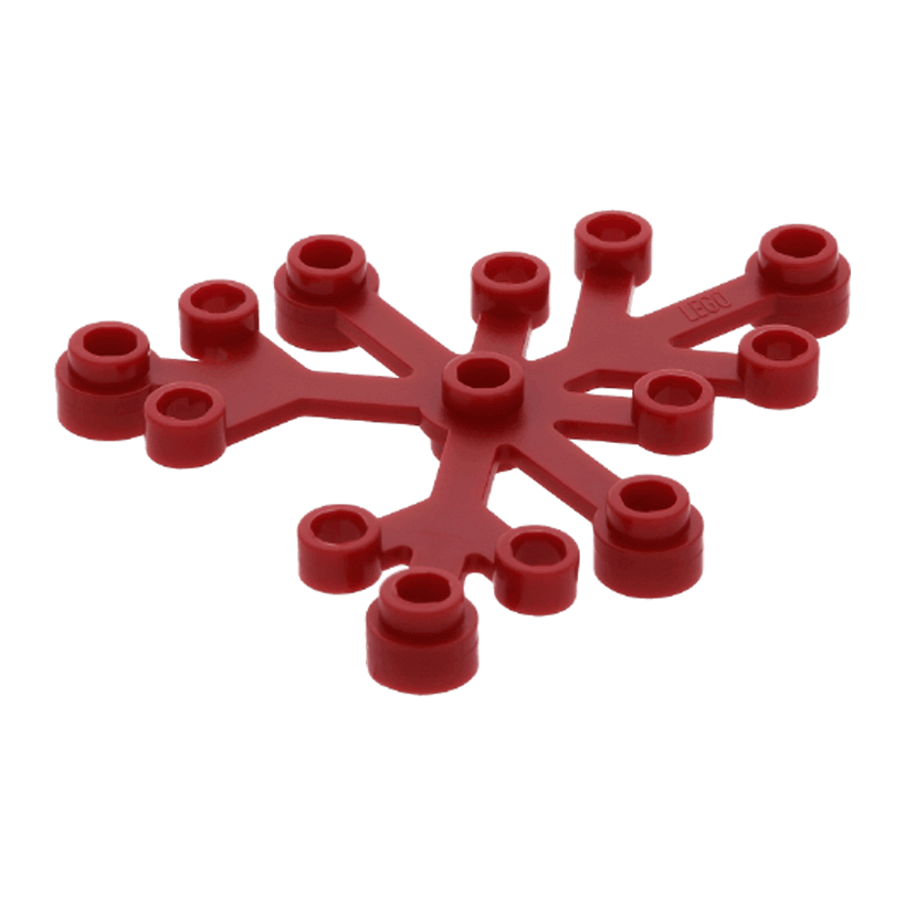 Рослина 2шт Lego Листя 6 x 5 2417 6021978 Dark Red Б/У - Retromagaz