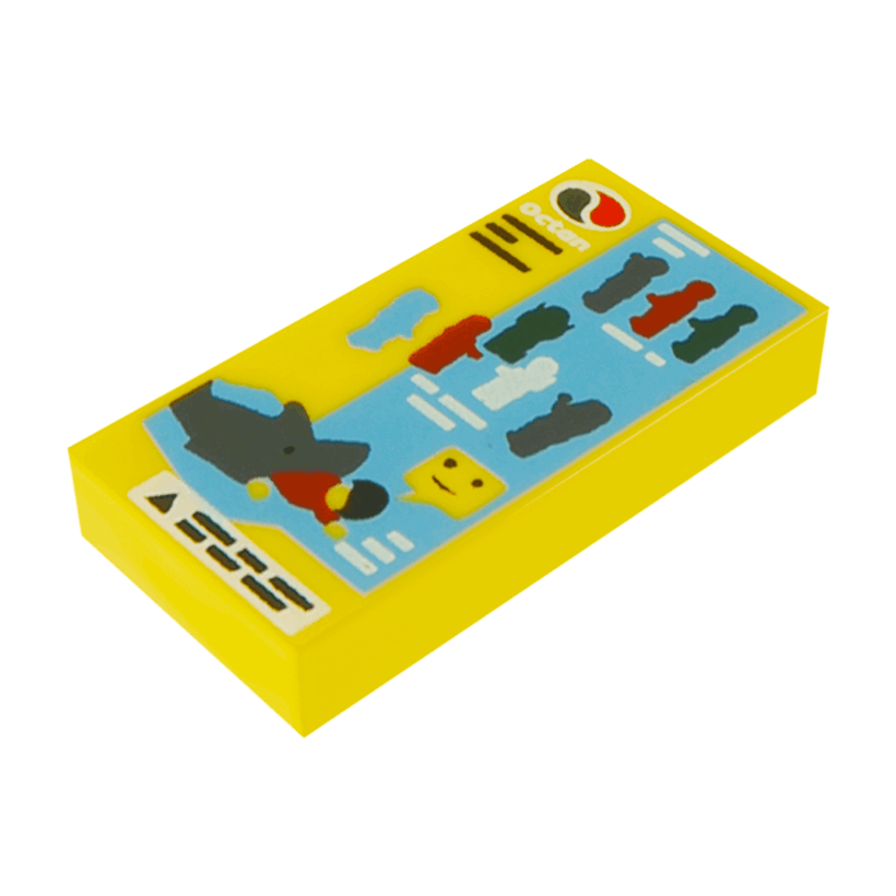 Плитка Lego Декоративна Groove with Octan Logo 1 x 2 3069bpb0300 6062528 Yellow Б/У - Retromagaz