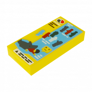 Плитка Lego Декоративна 1 x 2 Groove with Octan Logo 3069bpb0300 6062528 Yellow Б/У - Retromagaz