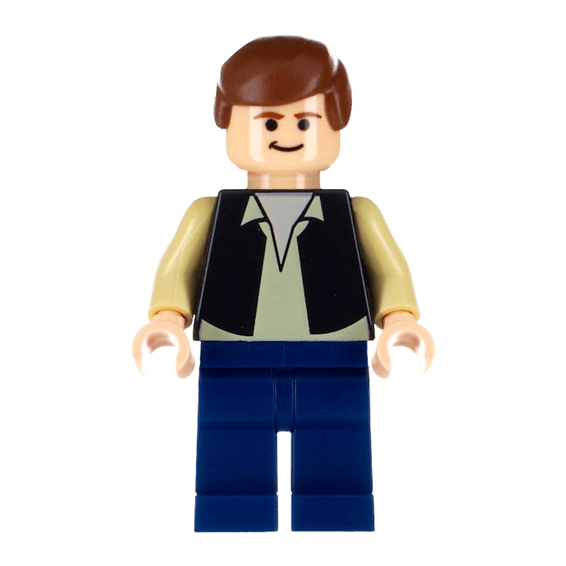 Фигурка Lego Повстанец Han Solo Black Vest Dark Blue Legs Star Wars sw0601 Б/У - Retromagaz