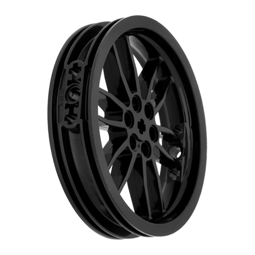 Колесо Lego Диск Motorcycle 75mm D. x 17mm 88517 52051 6176748 6314354 Black Б/У - Retromagaz