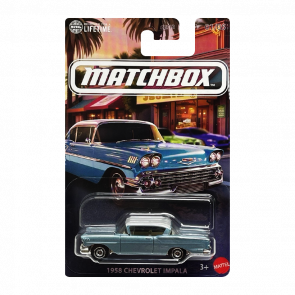 Тематична Машинка Matchbox 1958 Chevrolet Impala European Streets 1:64 JCG43 Blue Тематична Машинка Matchbox 1958 Chevrolet Impala European Streets 1:64 JCG43 Blue - Retromagaz