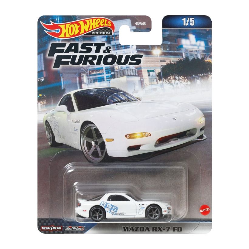 Машинка Premium Hot Wheels Mazda RX-7 FD Fast & Furious 1:64 HKD22 White - Retromagaz