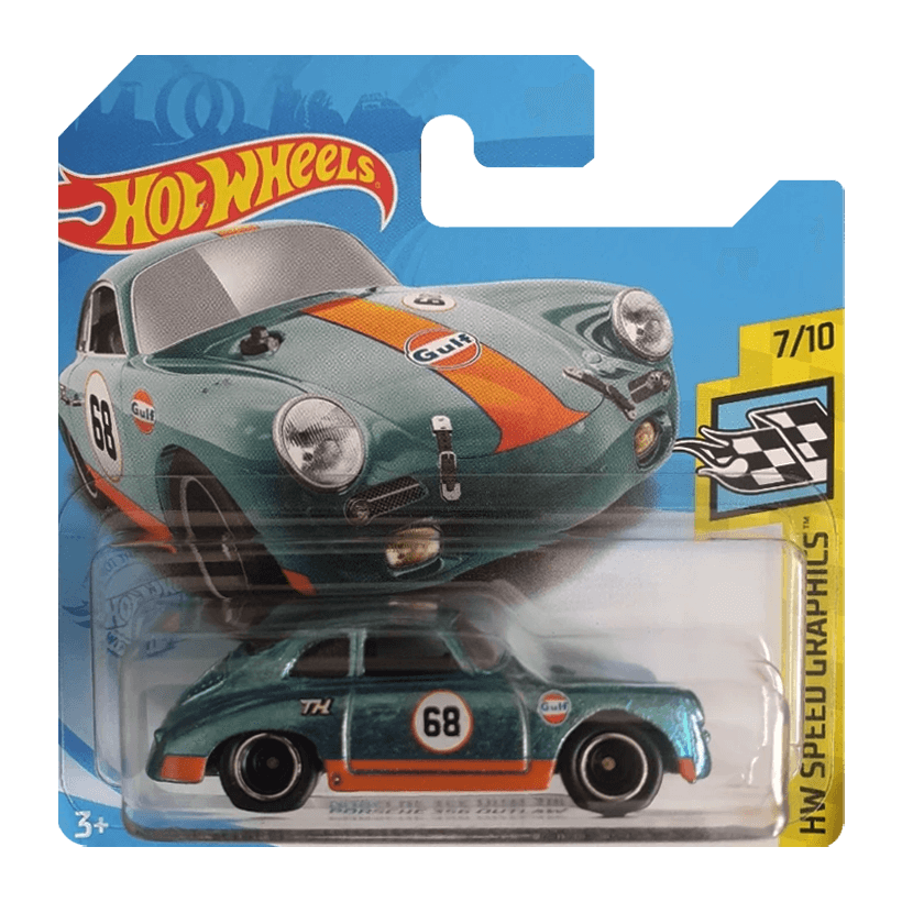 Машинка Базова Hot Wheels Porsche Porsche 356 Outlaw Gulf Super Treasure Hunt STH Speed Graphics 1:64 GTD08 Blue - Retromagaz