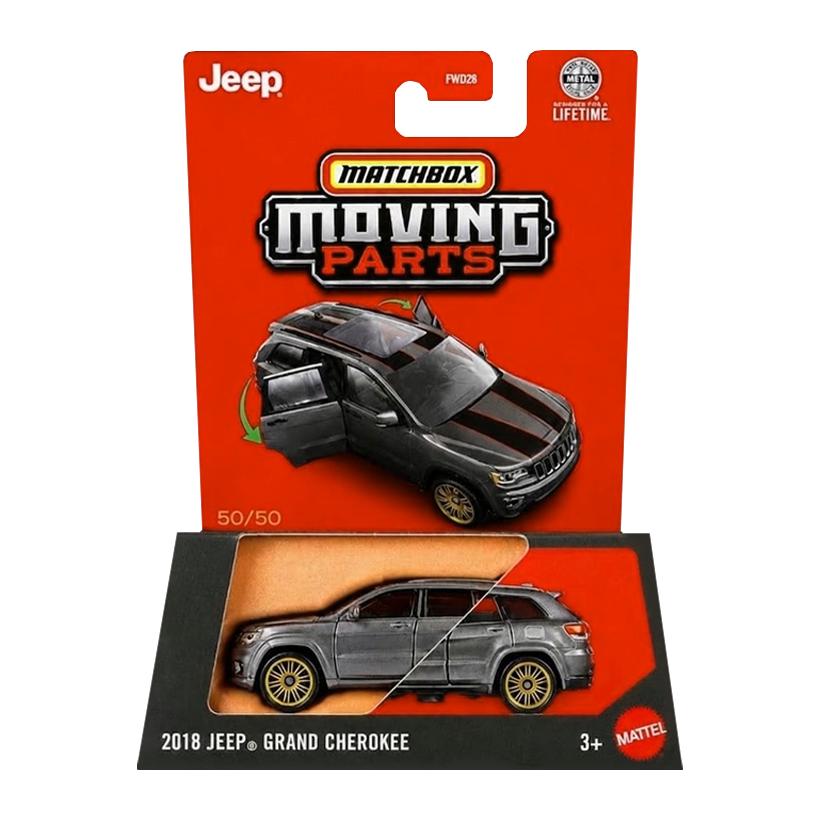 Тематична Машинка Matchbox 2018 Jeep Grand Cherokee Moving Parts 1:64 JHV52 Grey - Retromagaz