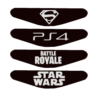 Наклейка RMC PlayStation 4 На Світлову Панель Superman + PS4 + BattleRoyale + StarWars Black Новий - Retromagaz