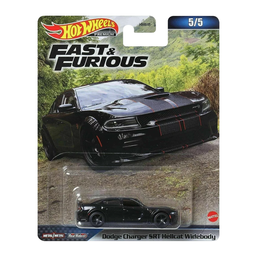 Машинка Premium Hot Wheels Dodge Charger SRT Hellcat Widebody Fast & Furious 1:64 HNW46/HNW50 Black - Retromagaz
