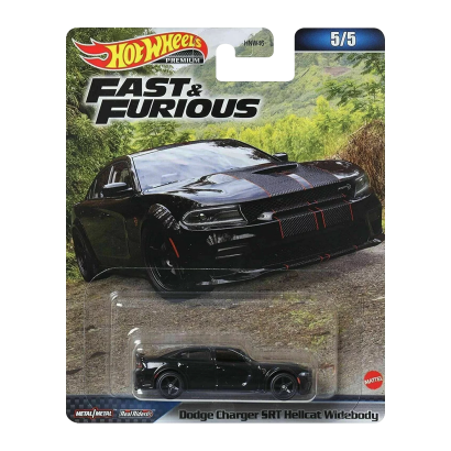 Машинка Premium Hot Wheels Dodge Charger SRT Hellcat Widebody Fast & Furious 1:64 HNW46/HNW50 Black - Retromagaz