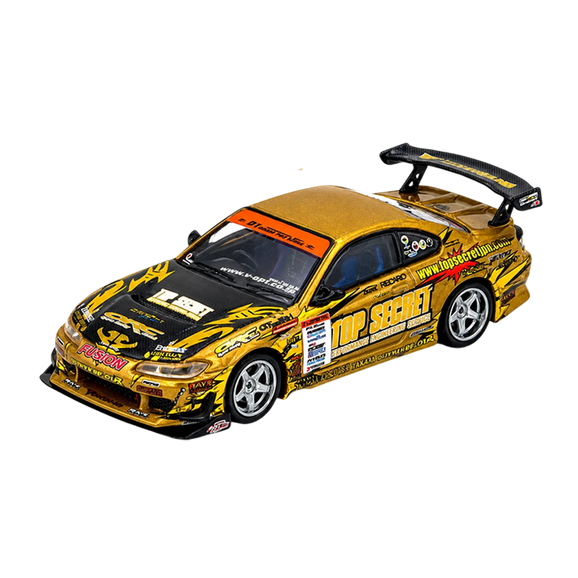 Машинка Premium INNO64 TOP SECRET Silvia (S15) Gold D1 Grand Prix Series Champion 2004 1:64 IN64-S15TS-D104 Gold - Retromagaz