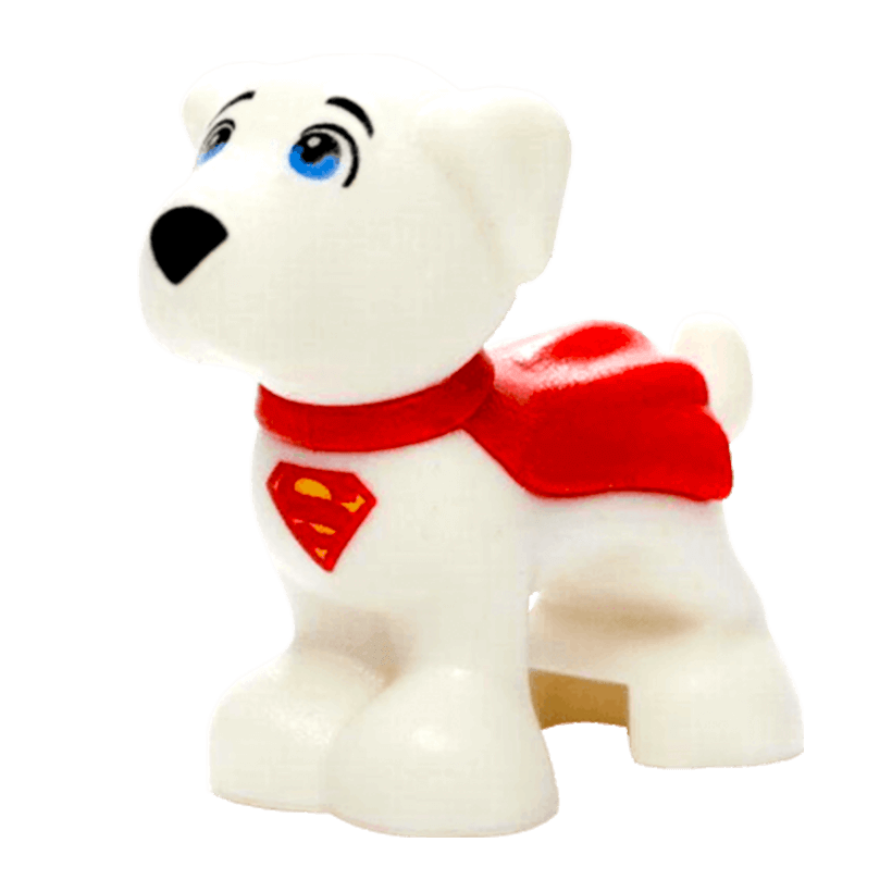 Фігурка Lego Земля Dog Super Hero with Blue Eyes Red Cape and Superman 'S' Logo Animals 28325pb01 6175215 White Б/У - Retromagaz