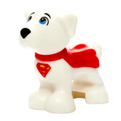 Фігурка Lego Dog Super Hero with Blue Eyes Red Cape and Superman 'S' Logo Animals Земля 28325pb01 1 6175215 White Б/У - Retromagaz