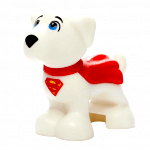 Фигурка Lego Dog Super Hero with Blue Eyes Red Cape and Superman 'S' Logo Animals Земля 28325pb01 1 6175215 White Б/У