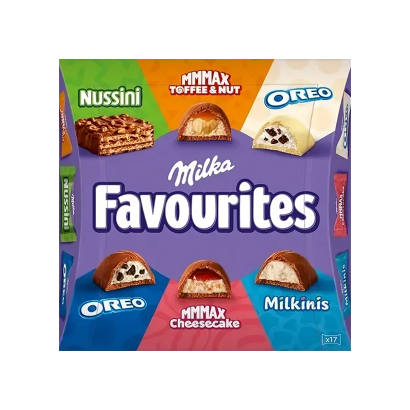 Шоколад Молочний Milka Favourites Асорті 158g - Retromagaz