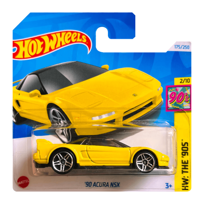 Машинка Базова Hot Wheels '90 Acura NSX The `90S 1:64 HTB04 Yellow - Retromagaz