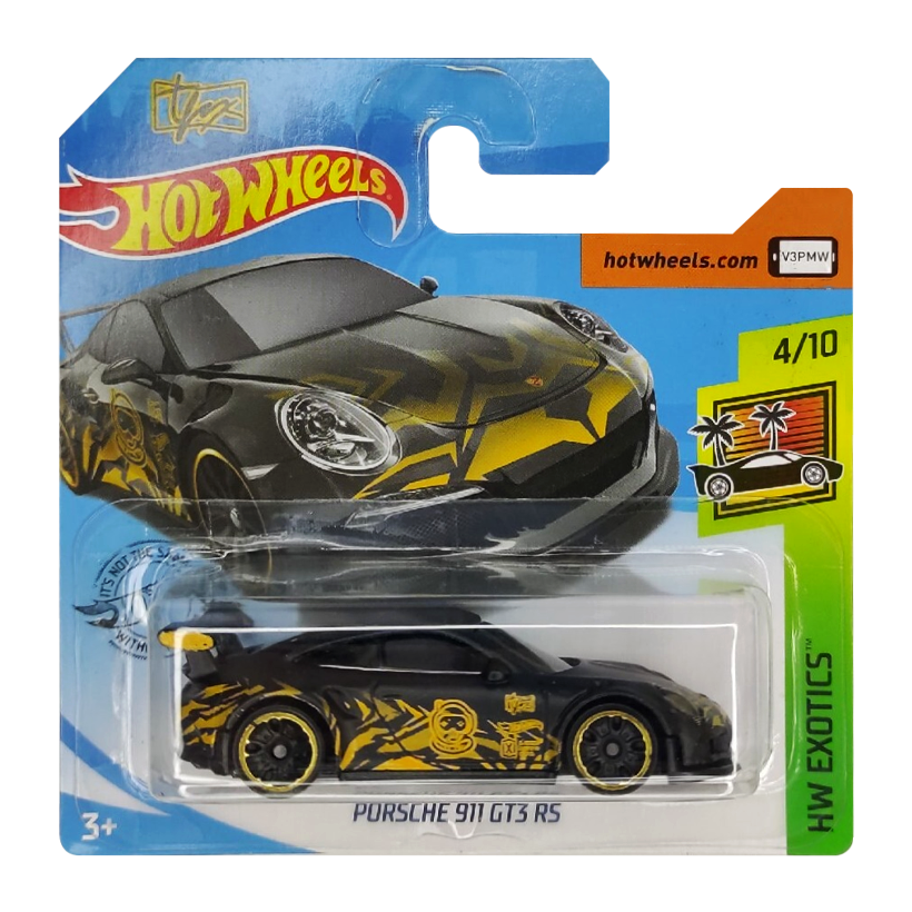 Машинка Базовая Hot Wheels Porsche Tfox Porsche 911 GT3 RS Exotics 1:64 GHC30 Black - Retromagaz