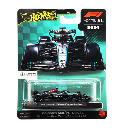 Машинка Premium Hot Wheels Mercedes-AMG PETRONAS Formula One Team (#63) Formula One 1:64 JBM18 Black - Retromagaz