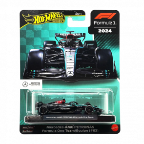 Машинка Premium Hot Wheels Mercedes-AMG PETRONAS Formula One Team (#63) Formula One 1:64 JBM18 Black - Retromagaz