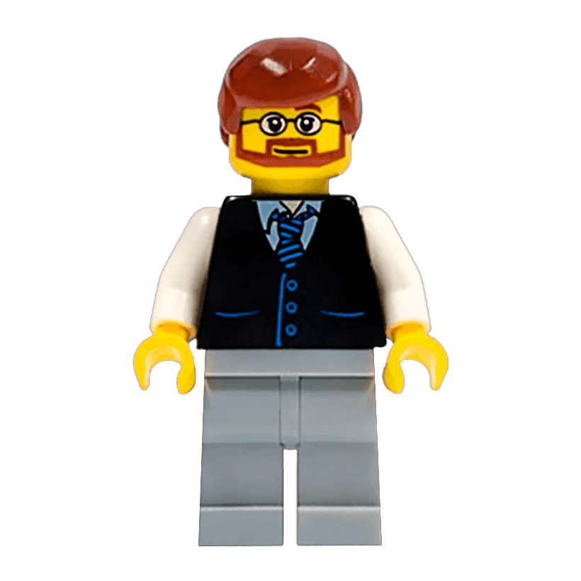 Фігурка Lego City People 973pb0321 Black Vest with Blue Striped Tie twn048 Б/У Нормальний - Retromagaz