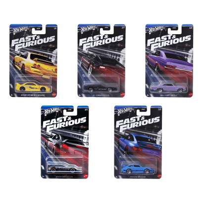 Набір Тематичних Машинок Hot Wheels Fast & Furious HNR88 2024-4 5шт - Retromagaz