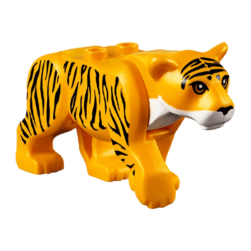 Фігурка Lego Animals Земля Tiger with White Muzzle and Black Nose and Stripes bb0787c01pb03 1 6193877 Bright Light Orange Б/У Нормальний - Retromagaz