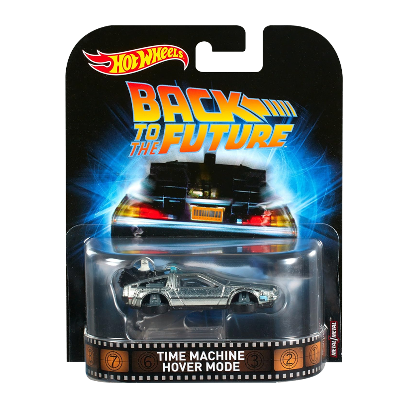 Машинка Premium Hot Wheels Time Machine Hover Mode DMC Delorean Back To The Future Rep. Entertainment 1:64 DWJ76 Silver - Retromagaz