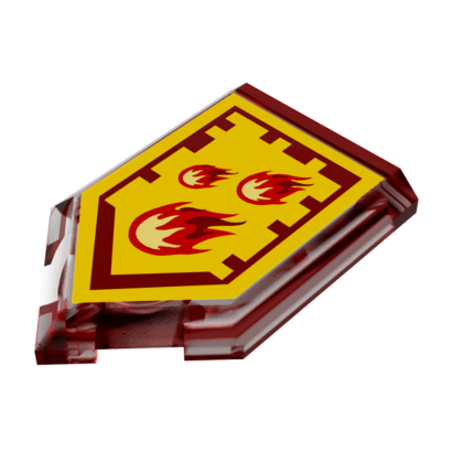 Плитка Lego Pentagonal Nexo Power Shield Pattern Incinerate Модифицированная Декоративная 2 x 3 22385pb008 6133525 Trans-Red 4шт Б/У - Retromagaz