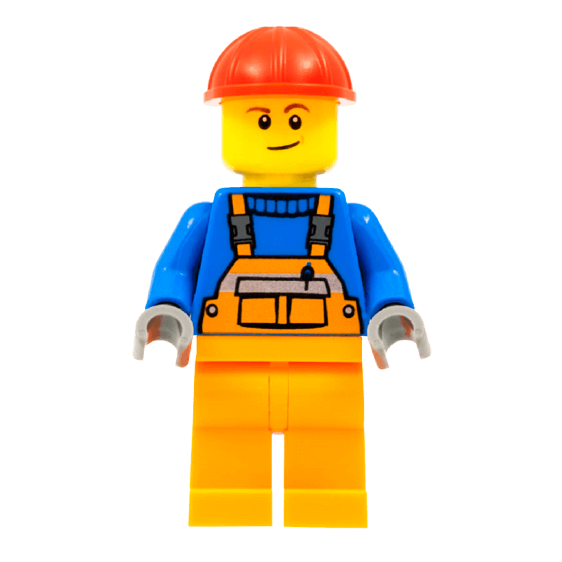 Фігурка Lego Construction 973px437 Overalls with Safety Stripe Orange City con011 Б/У - Retromagaz