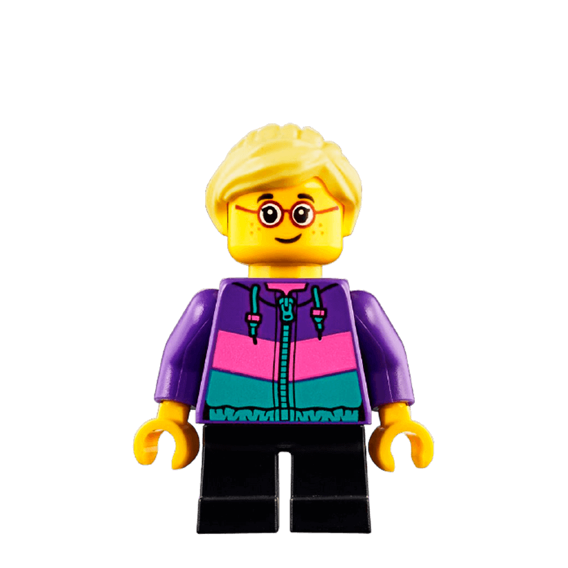 Фігурка Lego Recreation 973pb3163 Hiker Girl Child Dark Purple Jacket City cty0908 Б/У - Retromagaz