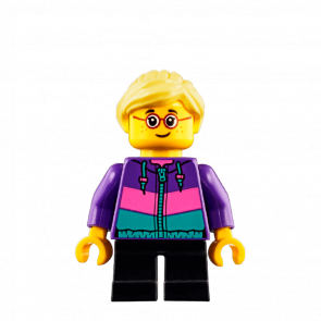 Фігурка Lego 973pb3163 Hiker Girl Child Dark Purple Jacket City Recreation cty0908 Б/У