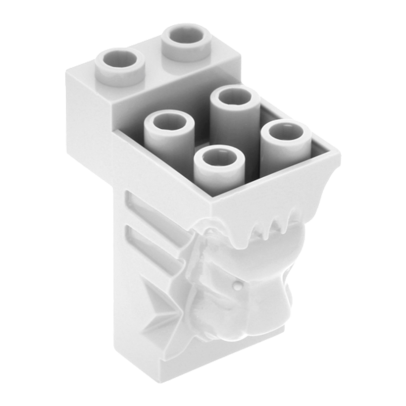 Кубик Lego Модифікована Lion Head 2 x 3 x 3 30274 4226220 6021658 6146972 Light Bluish Grey Б/У - Retromagaz